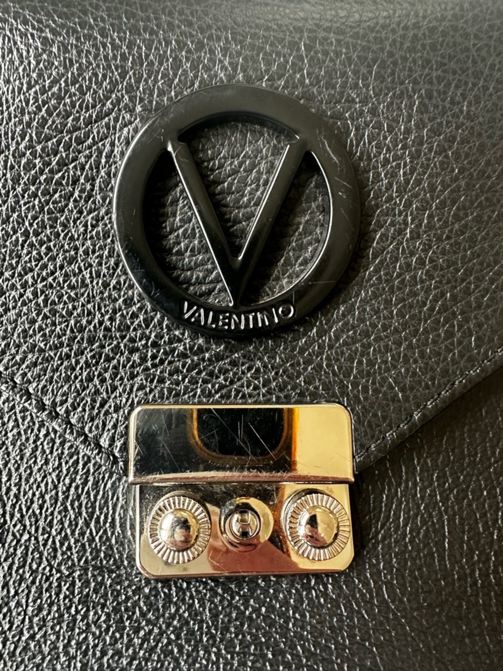 Valentino By Mario Valentino Isabelle Dollaro Black Leather Crossbody Bag - Picture 14 of 16